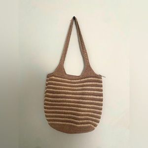 Vintage knit crochet purse shoulder bag